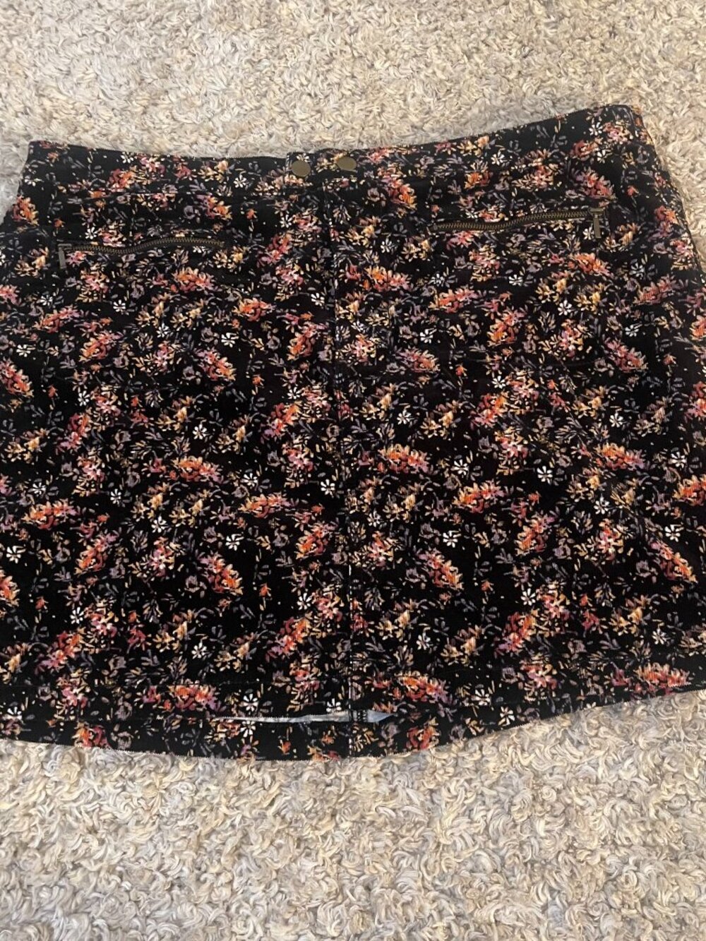 Mossimo Floral Corduroy Mini Skirt Size 16